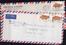 A5216 HONG KONG, 2 Covers To UK - Brieven En Documenten