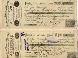 VP5172 - 2 Lettres De Change - Spécialité De Travaux Pour Cimetière J.B. LEFEVRE à PARIS Près Le Père Lachaise - Bills Of Exchange