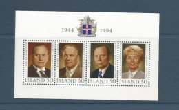 ISLANDE - FEUILLET TIMBRES NEUF** N° 760 à 763 - 1994 - PORTRAITS DE PRESIDENT - VOIR SCAN - Blokken & Velletjes