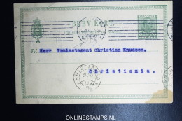 Denmark Postcard 1906 With Rare Cancel Kristiania 5 Tur Cancel - Postwaardestukken