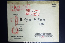 Denmark  Machine Cancel 80 Ore (RR) Registered Cover Copenhaen To Amsterdam 1930 - Covers & Documents