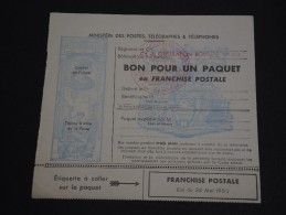 FRANCE – Bon Pour Paquet En Franchise Postale – Détaillons Collection - A Voir - N° 17601 - Lettres & Documents