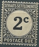 MALAISIE - TIMBRE TAXE - Yvert N 2 *  - Abc1802 - Straits Settlements