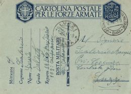 FRANCHIGIA WWII POSTA MILITARE CONCENTRAMENTO BARI 1941 X LUZZI - Military Mail (PM)