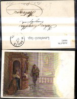 98682,Künstler Litho E. Döcker Jun. Frau Beichtstuhl Kirche Mann Wanderstock - Doecker, E.