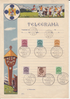 FOLKLORE, TELEGRAMME, ROYAL CROWN, KING CHARLES II STAMPS, VISSZATERT ROUND POSTMARKS, 1940, HUNGARY-ROMANIA - Telegraaf