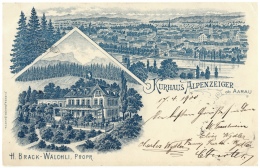 CPA Schweiz/Suisse: Kurhaus Alpenzeiger Ob Aarau, H. Brach-Wälchli, Probr., 1900, 2 Scans - Aarau