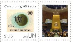 ONU New-York 2016 - 65 Ans UNPA - Détaché De Feuille Perso ** - Ongebruikt