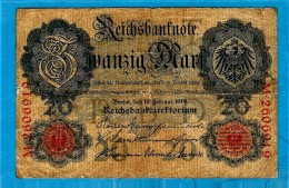 REICHSBANKNOTE 1914   ** ZWANZIG MARK ** - 20 Mark