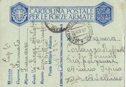 FRANCHIGIA WWII POSTA MILITARE 52 1939 ARGIROCASTRO ALBANIA X ARIANO IRPINO - Military Mail (PM)
