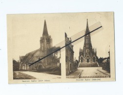 CPA  -  Beauval  - Ancienne Eglise (XIV E Siècle )  -Nouvelle Eglise (1888-1938) - Cachet Au Verso:Abbé P.BOURDON Curé - Beauval