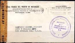 CUBA 1943 - Censured Official Cover From Zona Franca De Matanzas To USA - Covers & Documents