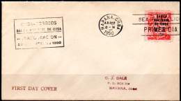 CUBA 1950 - First Day Cover With 2c Overprinted Banco Nacional De Cuba, Circulated - Briefe U. Dokumente