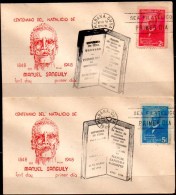 CUBA 1949 - Two First Day Covers With Manuel Sanguily Garritte Set - Cartas & Documentos