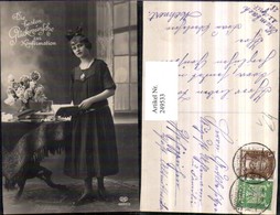 249533,Konfirmation Mädchen M. Kette Kleid Buch Rosenstrauß Vase Pub EAS 6695/2 - Comunioni