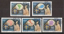 1989 Vaticano Vatican VIAGGI DEL PAPA  JOURNEYS OF THE POPE Serie Di 5v. Usata Con Gomma - Used Stamps