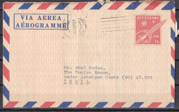 CUBA, 1972, Aerogramme  From Cuba To India, 1 Stamp, Rocket - Lettres & Documents