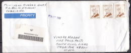 CUBA, 2007, Registered Cover From Cuba To India, 3 Stamps, Priority, Maximo Gomez - Covers & Documents