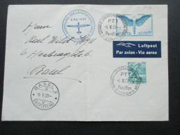 Schweiz 1924 Flugpostmarke Nr. 189 MiF Verwendet 1939 Eröffnung Der Landesausstellung Meldeflug. Interessanter Beleg! - Lettres & Documents