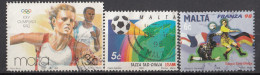 802 Malta 1992 Sport Olimpiadi Calcio Atletica Viaggiato Used - Usati