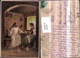 262185,Künstler Litho AK Alfred Mailick Frau B. Sticken Katzen Vogelkäfig Jesus Chris - Mailick, Alfred