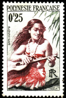 POLYNESIE 1958  -  YT  2  - Joueuse De Guitare - NEUF** - Cote 0.80e - Unused Stamps