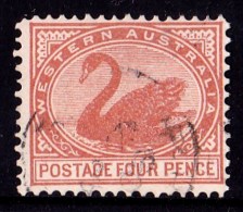 Western Australia 1903 Swan 4d Chestnut Wmk V & Crown Used  SG 119 - Gebraucht