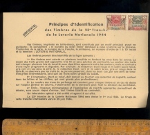 Timbres Spécimen Principes D'identificaion A3 000,000 B4  LOTERIE NATIONALE 23e Tranche 1944 - Specimen