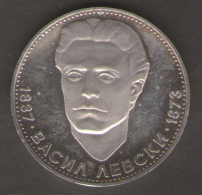 BULGARIA 5 LEBA 1973  CENTENNIAL DEATH OF VASIL LEVSKI AG SILVER - Bulgarije