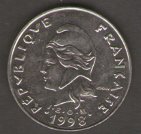 POLINESIA FRANCESE 20 FRANCS 1998 - Frans-Polynesië