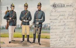 CPA LITHO Gruss Allemagne Germany Circulé Militaria - Other & Unclassified