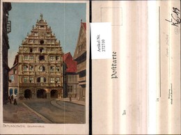 272710,Künstler Litho AK Zeno Diemer Braunschweig Gewandhaus Straßenansicht - Diemer, Zeno