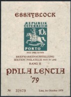 ÖSTERREICH Essayblock 1979 - Philalencia - Probe- Und Nachdrucke