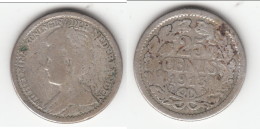 **** PAYS-BAS - NETHERLANDS - 25 CENTS 1913 WILHELMINA I - ARGENT - SILVER **** EN ACHAT IMMEDIAT - 25 Centavos