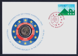 2016 SLOVAKIA "THE PRESIDENCY OF THE SLOVAK REPUBLIC IN THE COUNCIL OF THE EU" 2 EURO NUMISMATIC COVER (1648/2000) - Eslovaquia