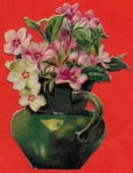Chromo DECOUPI Pot De Fleurs - Flowers ° Gaufré Embossed - Flores