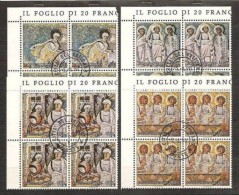 1990 Vaticano Vatican CARITAS 4 Serie Di 4v. In Quartina Usate Con Gomma Annullo FDC 5/6/90 USED Bl.4 - Used Stamps