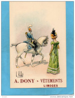 L VALLET SUPERBE-jeune Femme Regardant Un Cuirassier  à Cheval-pub-LIMOGES-A DONY-vêtements -rue Des Halles* - Vallet, L.