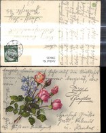 290435,Künstler Ak Pfingsten Strauß Blumen Rosen Glockenblumen - Pentecôte
