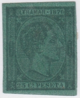 1876-54 CUBA SPAIN ESPAÑA. ALFONSO XII. 1876. Ed.36. GREEN COLOR PROOF. - Prephilately