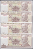 2005-BK-112 CUBA 2005. BANCO NACIONAL. 10$ MAXIMO GOMEZ. UNC. 5 CONSECUTIVE. - Cuba