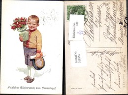 319354,Künstler Ak Feiertag Karl Bub Junge Hut Blumentopf Namenstag Pub B.K.W.I. Brüd - Feiertag, Karl