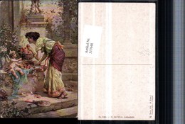 317648,Künstler AK Hans Zatzka Liebesäpfel Amor Engel Frau M. Kleid Pub Ackermann 143 - Zatzka