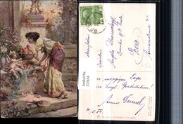 317654,Künstler AK Hans Zatzka Liebesäpfel Amor Engel Frau Kleid Pub Ackermann 1432 - Zatzka