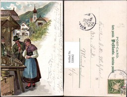 320042,Künstler Ak E. Döcker Serie XVI Lied D. Liebe Paar Tracht Marktstand - Doecker, E.