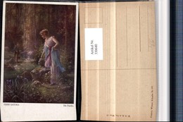 330640,Künstler AK Hans Zatzka Die Forelle Frau M. Kleid Mann Fischer Bach - Zatzka