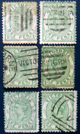 VICTORIA 1873 1d Queen Victoria 6 Stamps USED Scott132 CV$18 Watermark : V & Crown - Used Stamps