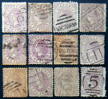 VICTORIA 1873 2d Queen Victoria SHADES 12 Stamps USED Scott135 CV$17 Watermark : V & Crown - Gebraucht