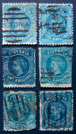 VICTORIA 1876 1sh Queen Victoria SHADES 6 Stamps USED Scott138 CV$36 Watermark : V & Crown - Gebraucht