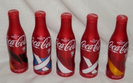 COCA-COLA SERIE  COMPLETE DE 5 BOUTEILLES --UEFA  EURO  2016  FRANCE - Soda